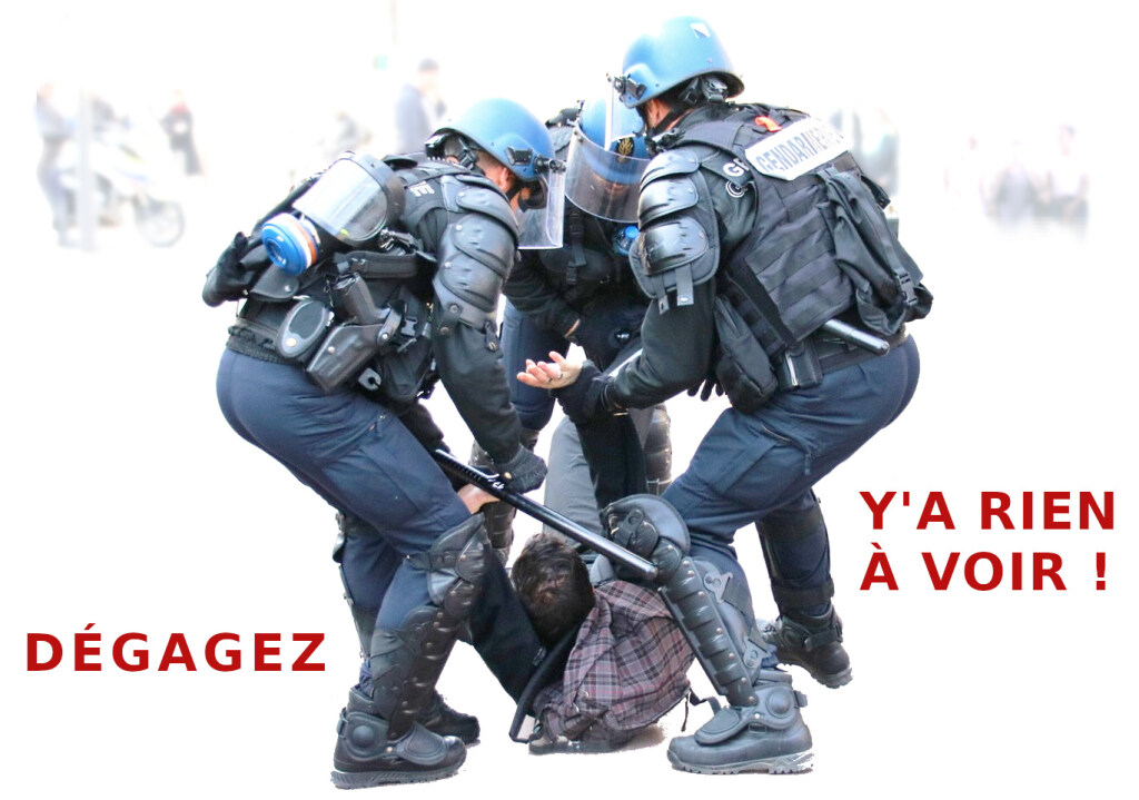 Dégagez, y'a rien a voir! Projet de timbre postale contre la violence policière